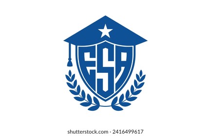 ESA initial letter academic logo design vector template. monogram, abstract, school, college, university, graduation, symbol, shield, model, institute, educational, coaching canter, tech, sign, badge