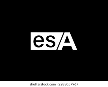 ESA Logo and Graphics design vector art, Icons isolated on black background