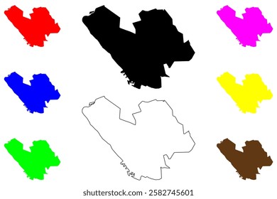 Esbjerg city (Denmark) map vector illustration, scribble sketch Esbjerg map