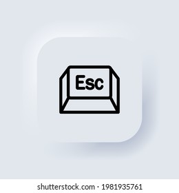 Esc button icon. Keyboard icon. Neumorphic UI UX white user interface web button. Neumorphism. Vector.