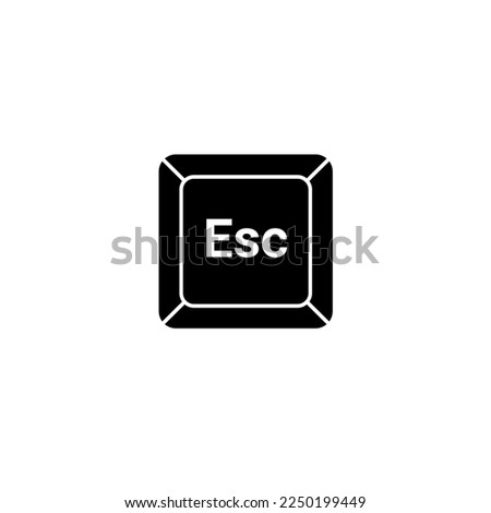 Esc button key vector icon. Escape keyboard logo computer cartoon illustration sign. Esc design technology key design symbol