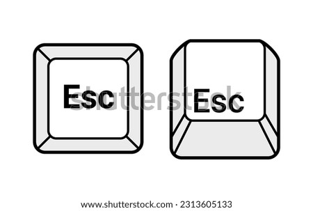 Esc button key vector icon. Escape keyboard logo computer cartoon illustration sign. Esc design technology key design symbol