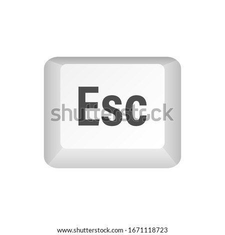 Esc computer keyboard buttons. Desktop interface. Web icon. Vector stock illustration.