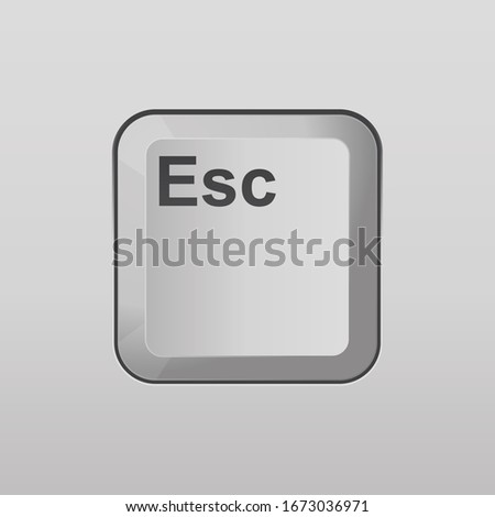 Esc (Escape) key icon,vector illustration.