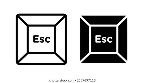 Esc Icon collection in filled and stroke style.