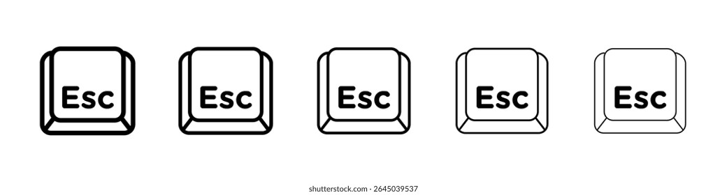 Ícone Esc preencheu o conceito de sinal plano para web design.