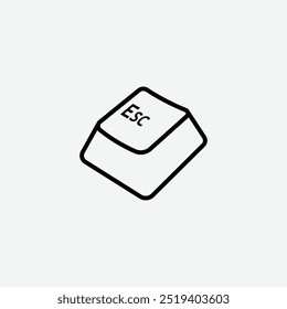 Icono de ESC aislado sobre fondo blanco