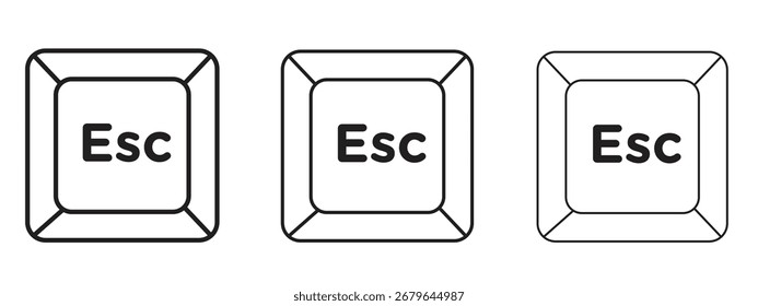 Icono de Esc, signo de contorno, símbolos lineales