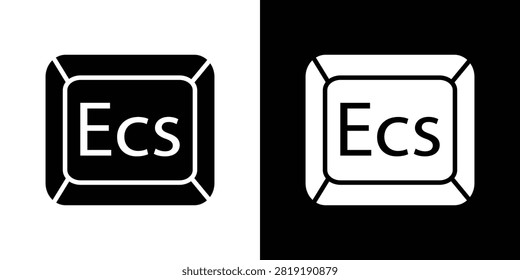 Esc icon simple designs set.