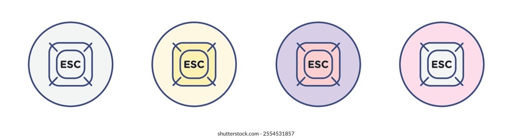 Esc icon Thin line flat illustration