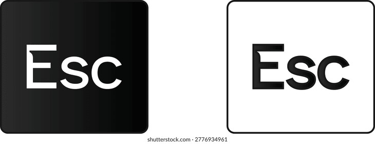 Esc Keyboard Icons Set Vector, Editable Stroke Escape Key Symbols for UI, Web and App Design, EPS 10