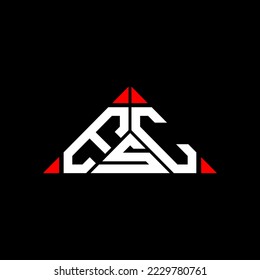 Logo de la carta ESC diseño creativo con gráfico vectorial, logotipo simple y moderno en forma de triángulo redondo.