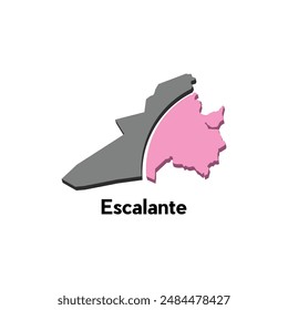 Escalante City world map vector design template, graphic style isolated on white background, suitable for your company