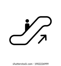 Escalate vector icon sign. Elevator mall symbol, escalator ladder icon