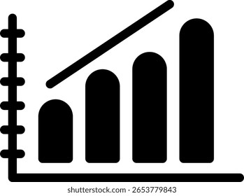 Escalating Bar Graph Semi Solid minimalist Icon