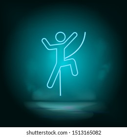 Escalation blue neon vector icon. Simple element illustration from map and navigation concept. Escalation blue neon vector icon. Real estate concept vector illustration.