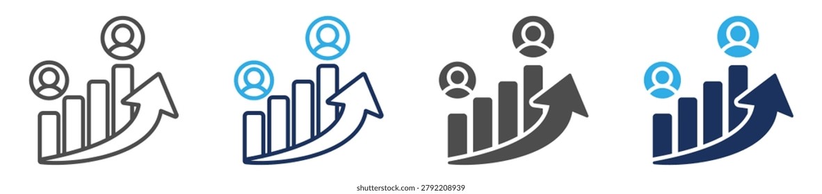 escalation icon set multiple concept