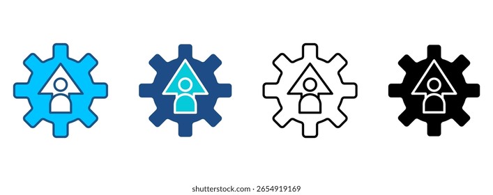 Conjunto De Iconos De Escalada Con Múltiples Estilos. Ilustración vectorial