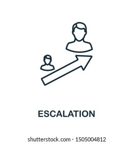 Escalation outline icon. Thin line concept element from crm icons collection. Creative Escalation icon for mobile apps and web usage.