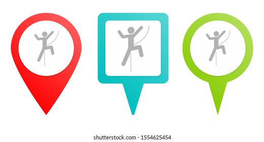 Escalation pin icon. Multicolor pin vector icon