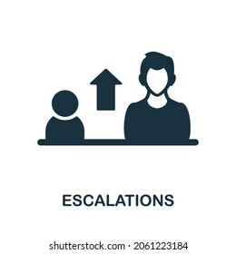 Escalations icon. Monochrome sign from customer relationship collection. Creative Escalations icon illustration for web design, infographics and more