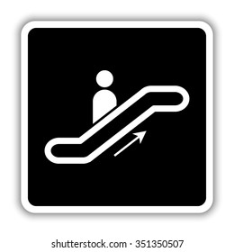 Escalator - black vector icon