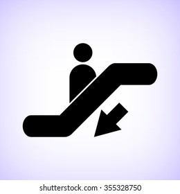Escalator -  black vector icon