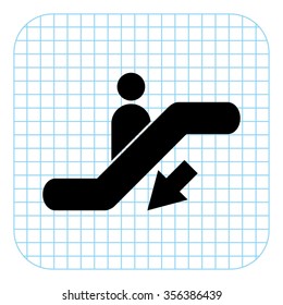 Escalator - black  vector icon