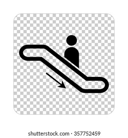 Escalator -  black vector icon