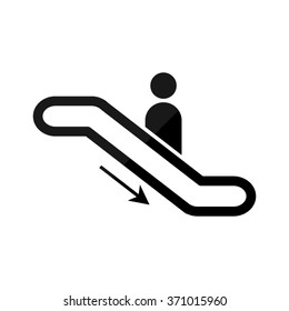 Escalator -  black vector icon