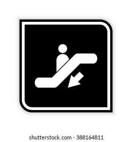 Escalator  - black vector icon