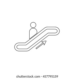 Escalator -  black vector icon