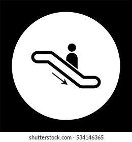 Escalator -  black vector icon