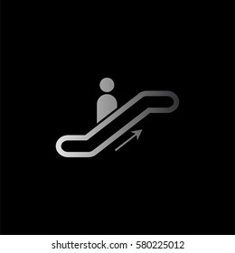 Escalator -  black vector icon