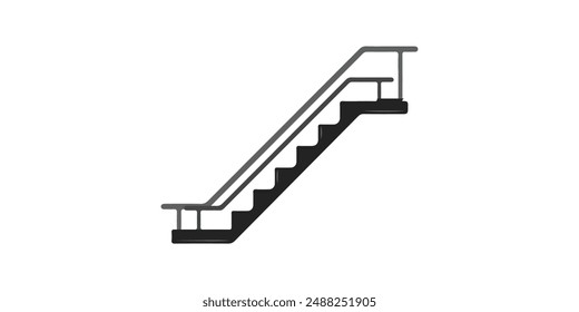 Vector en blanco y negro de la escalera mecánica
