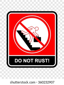 escalator, do not rust, sign vector