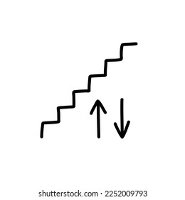 icono del doodle de escalador, ilustración del vector