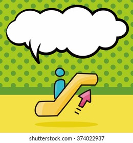 Escalator doodle, speech bubble