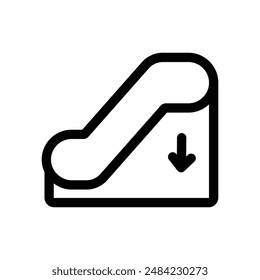 Escalator down icon design in filled and outlined style