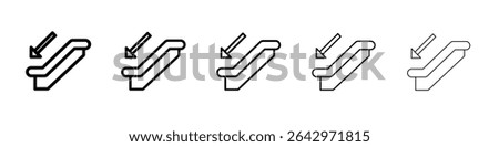 Escalator down icon Flat design on isolated background