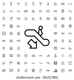 escalator down icon illustration isolated vector sign symbol. Airport icons set.