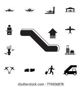 Escalator down Icon. Set of airport element icons. Premium quality aviation graphic design collection icons for websites, web design, mobile app on white background