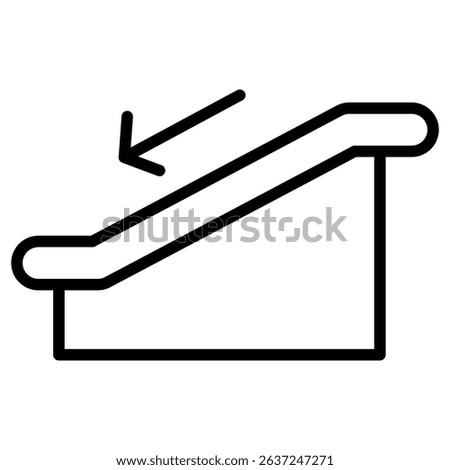 escalator down icon Simple thin line stroke