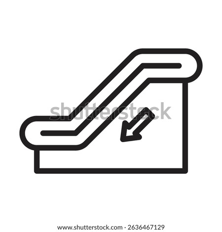 Escalator down icon Thin line illustration