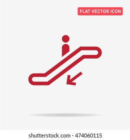 Escalator down icon. Vector concept illustration for design.