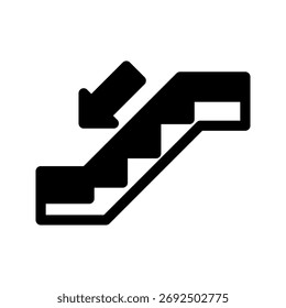 Ilustración de diseño de símbolo de Vector de icono de escalera mecánica