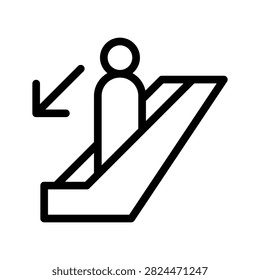Escalator Down Icon Vector Symbol Design Illustration