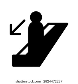 Escalator Down Icon Vector Symbol Design Illustration