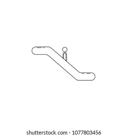 escalator down illustration. Element of airport for mobile concept and web apps. Thin line illustration of escalator down can be used for web and mobile. Premium icon on white background