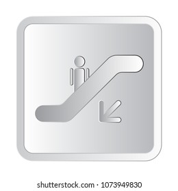 Escalator down the left icon sign vector illustration